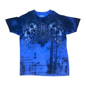 Hel FX Y2K Skull T Shirt Blue XL